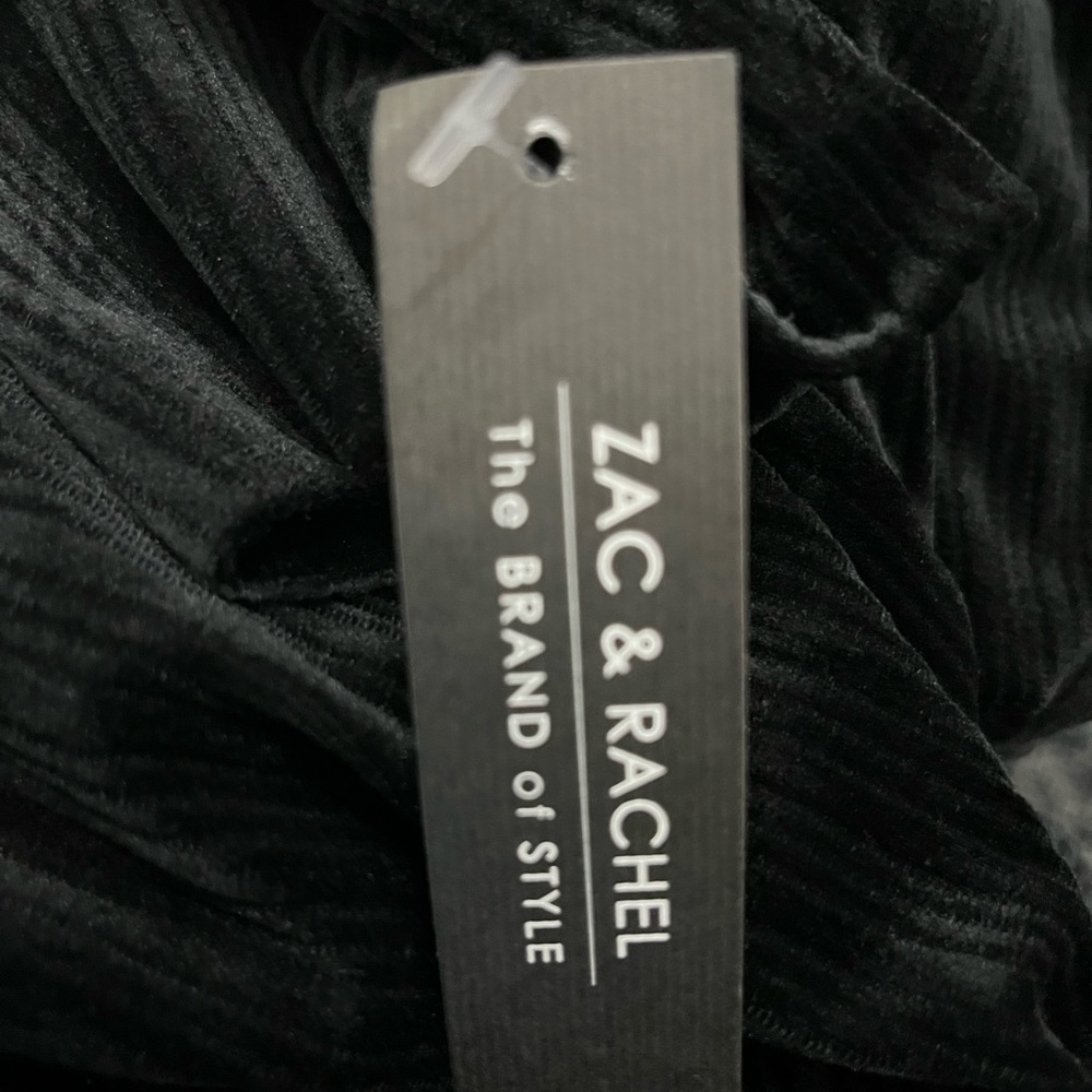 Zac & Rachel Black Ribbed Velour Long Sleeve Top - Picture 7 of 9